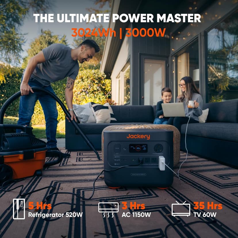 Jackery Solar Generator 3000 PRO 400W, 3024Wh Power Station with 2x200W Solar Panels, Fast Charging in 2.4 Hours, Intelligent BMS, 2xPD 100W Ports for RV Outdoor Camping & Power Outages Black, Orange