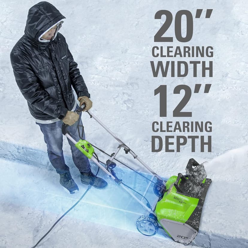 Greenworks 13 Amp 20-Inch Corded Snow Blower, 2600502