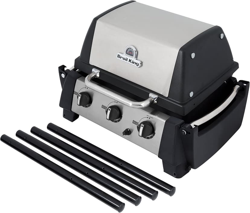 Broil King Porta-Chef 320 Portable Propane Gas Grill - Tabletop 3-Burner BBQ