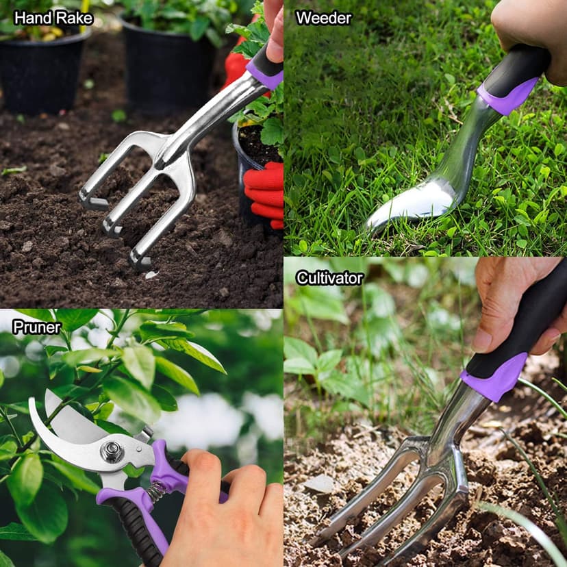 Garden Tools Set 83 Piece, Succulent Tools Set Included, Heavy Duty Aluminum Gardening Tools for Gardening, Non-Slip Ergonomic Handle, Durable Storage Tote Bag, Gifts for Men Women
