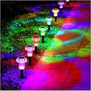 Solar Lights Outdoor Pathway Lights 8 Pack LED Waterproof Color Changing Mushroom for Garden Landscape Path Lawn Yard Decor