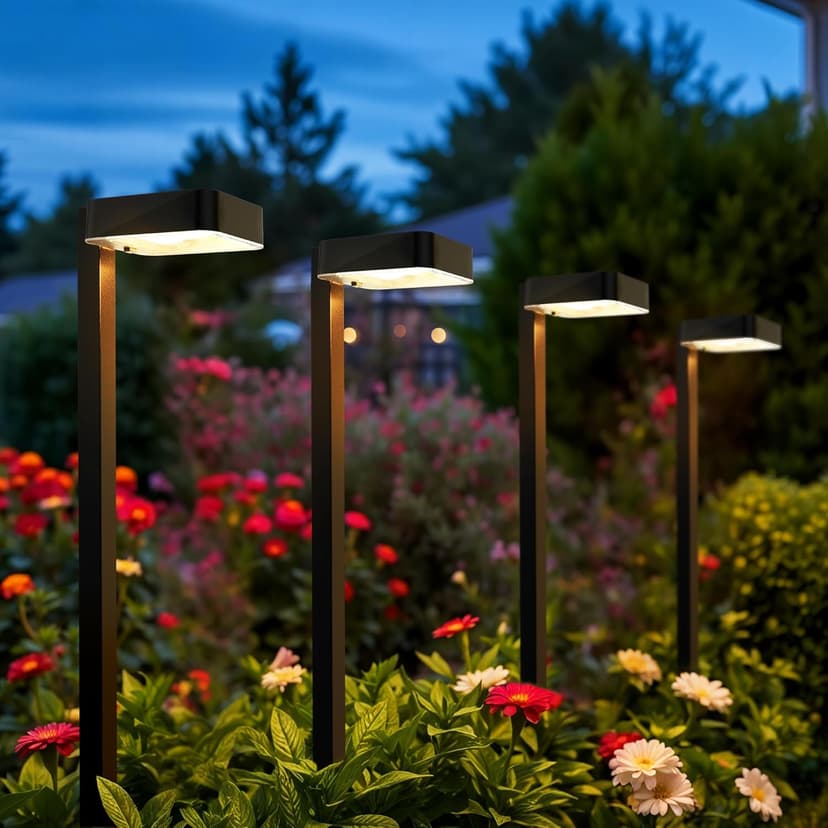 Solar Pathway Lights Outdoor,6 Pack Bright Modern Solar Lights Waterproof with 2 Modes(Cold/Warm White) for Walkway,Yard,Driveway,Garden,Patio