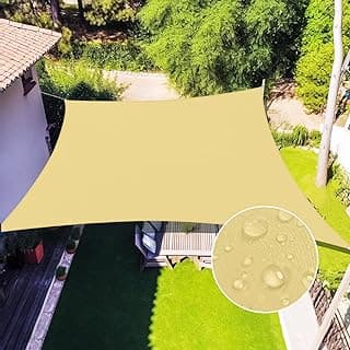 Amagenix Waterproof Sun Shade Sail 10'X13' Sand Shade Canopy Curved Edge 95% UV Blocking Awning Shelter for Outdoor Patio Backyard Garden Activities,Customized