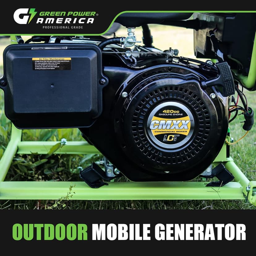 Gasoline Powered Portable Generator 10000 Watt, Recoil/Electric Start, 12V-8.3A Charging Outlets, Home Back Up & RV Ready, 49 State Approved（Excluding California）