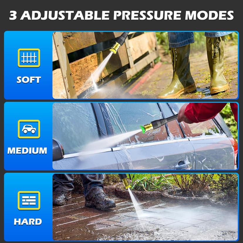 Pressure Washer, 5000PSI 3.2GPM Adjustable Touch Screen with 55FT Total Length Power Washer Electric Powered 4 Nozzles for Driveways Furniture or Cars 2000W