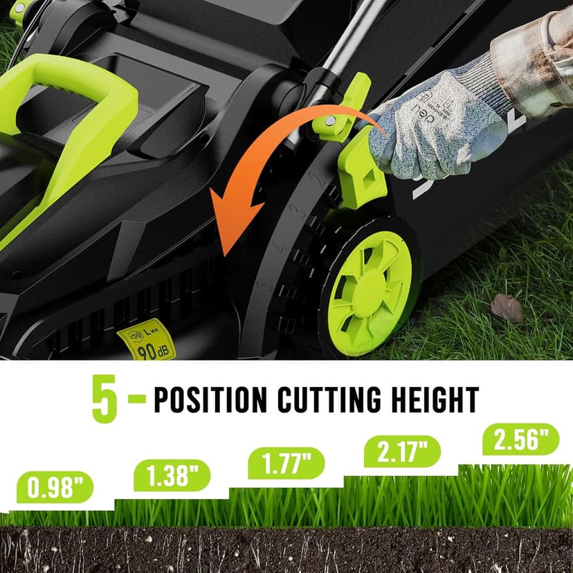 Steelite 13.2” Electric Lawn Mower for Small Yards - 2-in-1 Compact, Lightweight Brushless Motor, 21V 4.0Ah Battery & Charger Included, Green