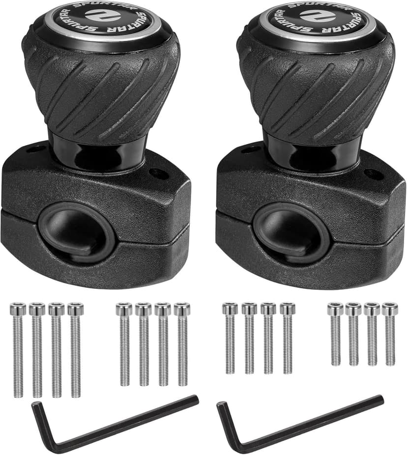 Spurtar Steering Wheel Knob Spinner, 2Pack Universal Car Suicide Knob Power Handle Spinner Fit for Cars, Truck, Forklift, Mower, Tractor, Boat, Golf Cart – Black