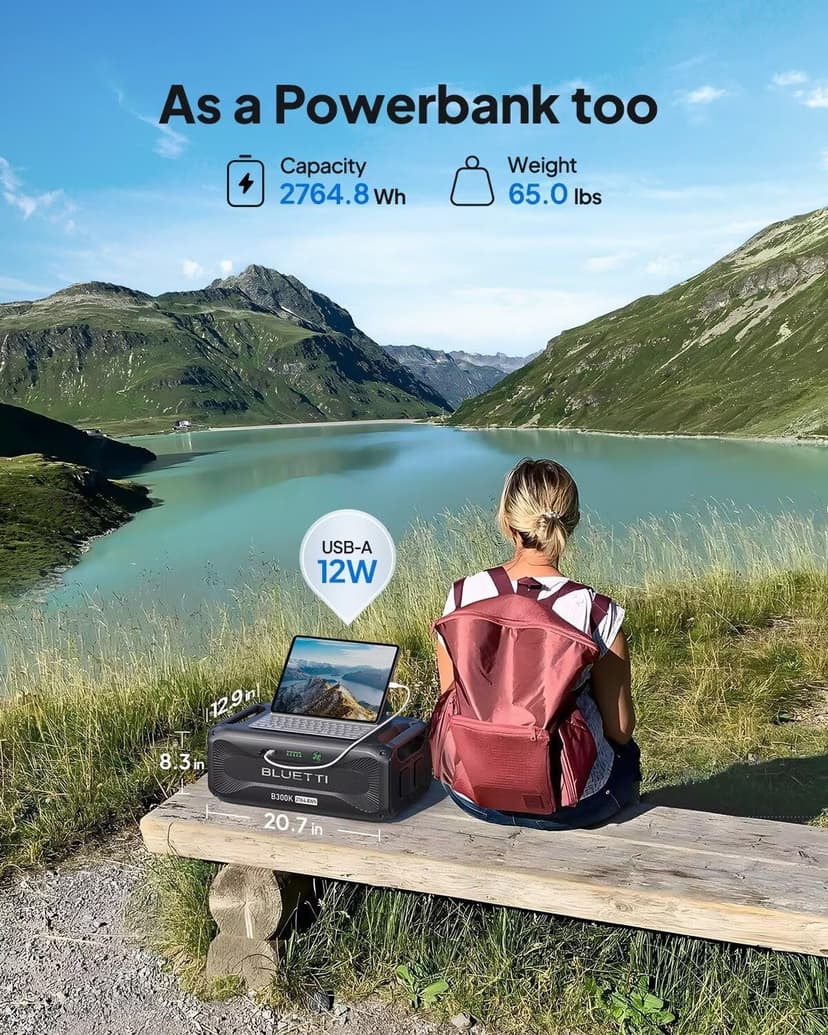 BLUETTI Solar Generator AC500 & B300K Expansion Battery with 2 200W Solar Panels Included (Ships Separately), 2,764.8Wh Portable Power Station w/ 6 5,000W AC Outlets, LFP Power for Home Use