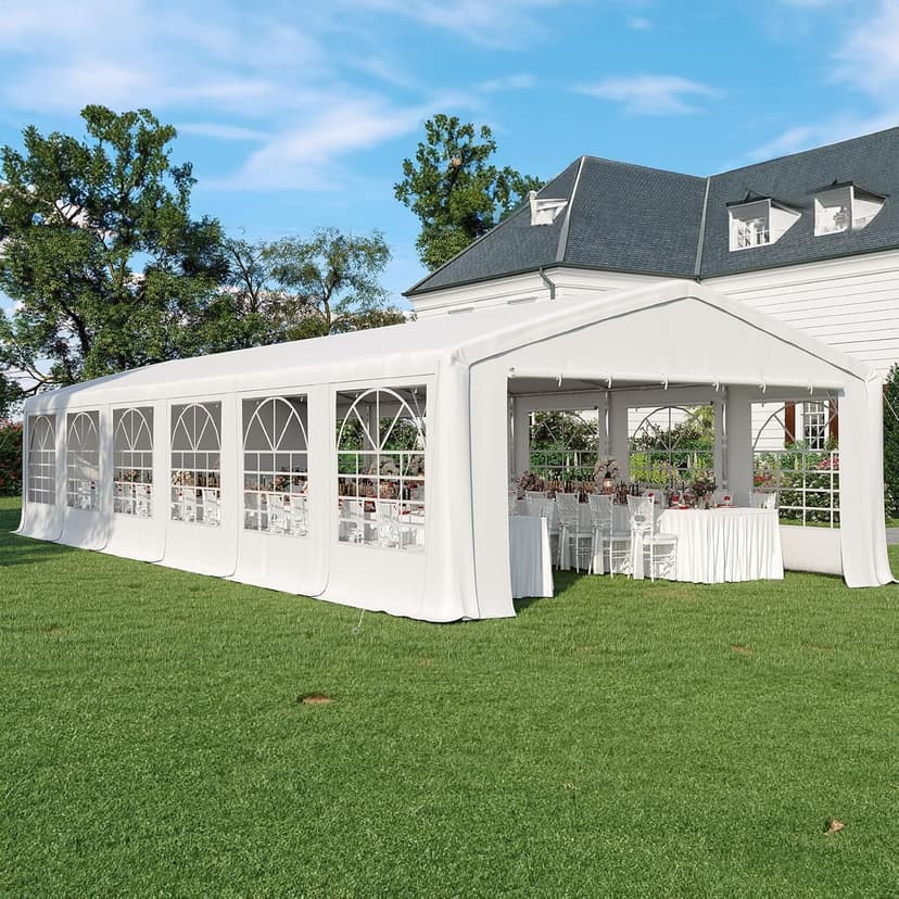 Quictent Premium 20x40 Party Tent Heavy Duty Outdoor Gazebo White Event Shelter Wedding Canopy Tent for Parties Carport BBQ with Removable Sidewall Windows & Storage Bags