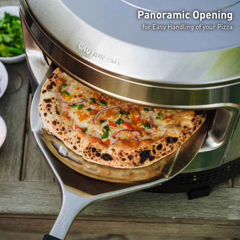 Solo Stove Pi Prime - Gas Pizza Oven with Cordierite Stone Cooking Surface - Demi-Dome Design - Wide-Mouthed Opening - Stainless Steel