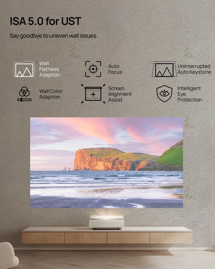 XGIMI AURA 2 2024 NEW UST Laser Projector, Dolby Vision, IMAX Enhanced, 2300 ISO Lumens, 1,000,000:1 Dynamic Contrast Ratio, 0.177:1 Throw Ratio, Intelligent Screen Adaption, 60W Harman Kardon