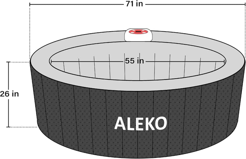 ALEKO Diamond 4-Person Inflatable Jetted Hot Tub | 120 Soothing Bubble Jets | Energy Efficient Cover | LED Lights with 7 Lights | 360-Degree Bubble Massage | 211 Gallon Water Capacity