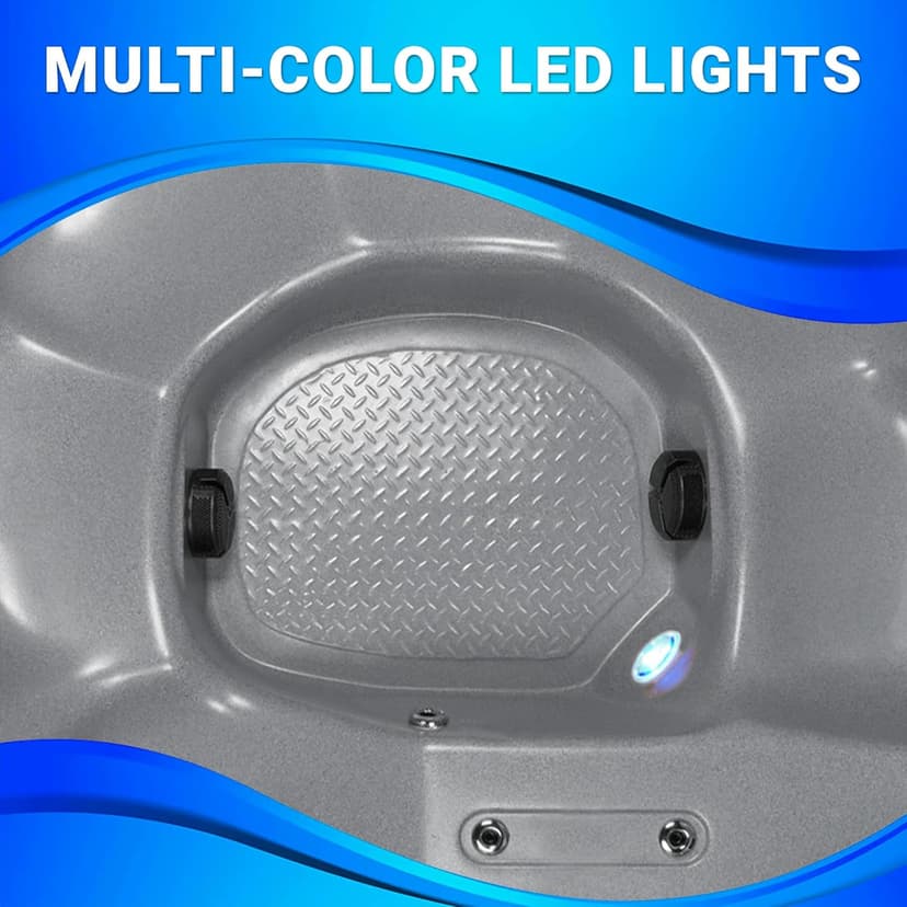 Inland 6 Person Indoor Outdoor Hot Tub, Plug & Play Spa, 24 Jets, LED Lighting System, Insulated Spa Cover, Made in USA, Aqualife by Strong Spas