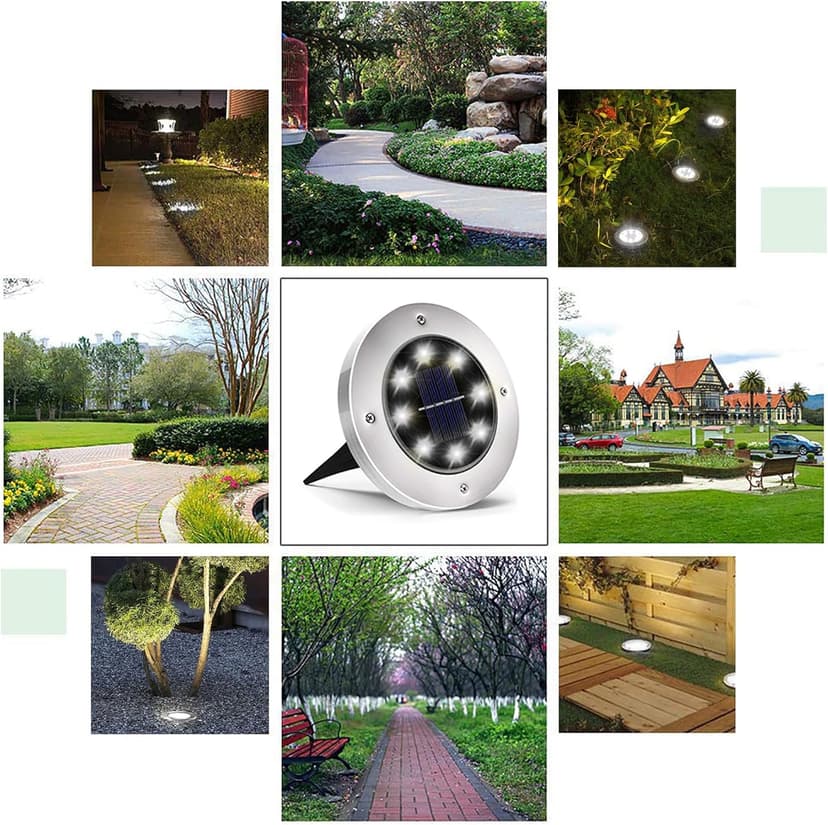 INCX Solar Lights for Outside,12 Pack Solar Lights Outdoor Waterproof, Solar Garden Lights Landscape Lighting for Patio Pathway Lawn Yard Deck Driveway Walkway, Cold White