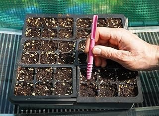 Dibby Seed Sowing Garden Tool Dibber Planter Transplanter – Sow Seeds at the Right Depth – Easily Transplant Delicate Seedlings (Little Dibby) Pink