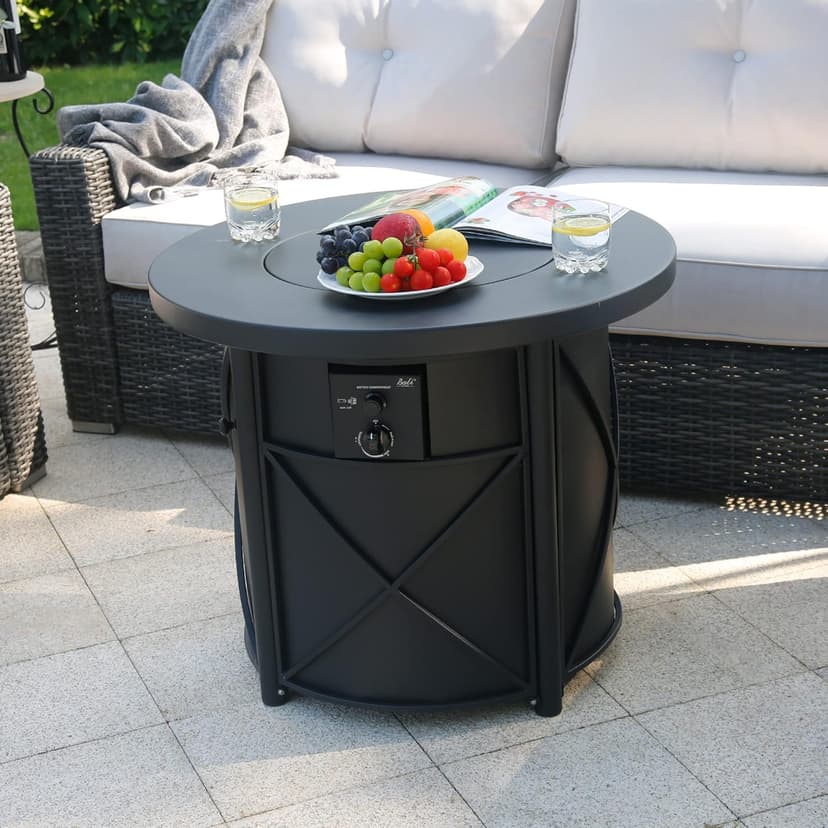 BALI OUTDOORS 50000 BTU Propane Fire Pit for Outdoor, 30 in Fire Pit Table Outdoor, Round Firepits for Outside Backyard, Patio