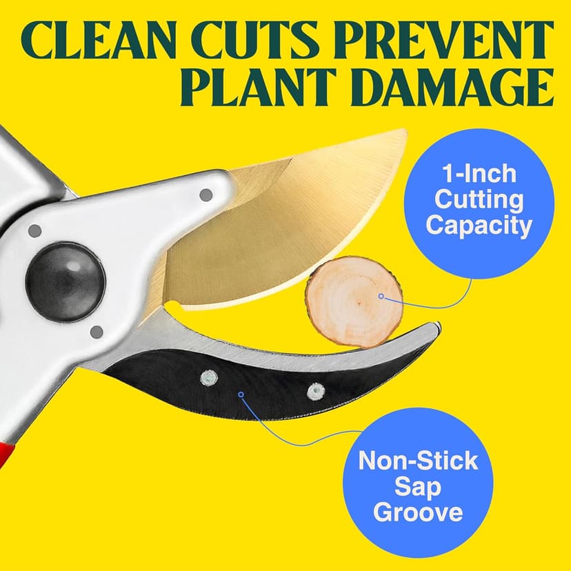 ClassicPRO 8.5" Professional Premium Titanium Bypass Pruning Shears - Use As Pruners, Garden Shears, Heavy Duty Handheld Pruning Shears For Gardening, Clippers, Pruner Scissor Tool