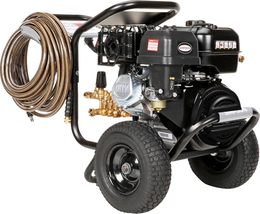 SIMPSON Cleaning PS60843 PowerShot 4400 PSI Gas Pressure Washer, 4.0 GPM, CRX 420cc Engine, Includes Spray Gun and Extension Wand, 5 QC Nozzle Tips, 3/8-inch x 50-foot Monster Hose, 49-State