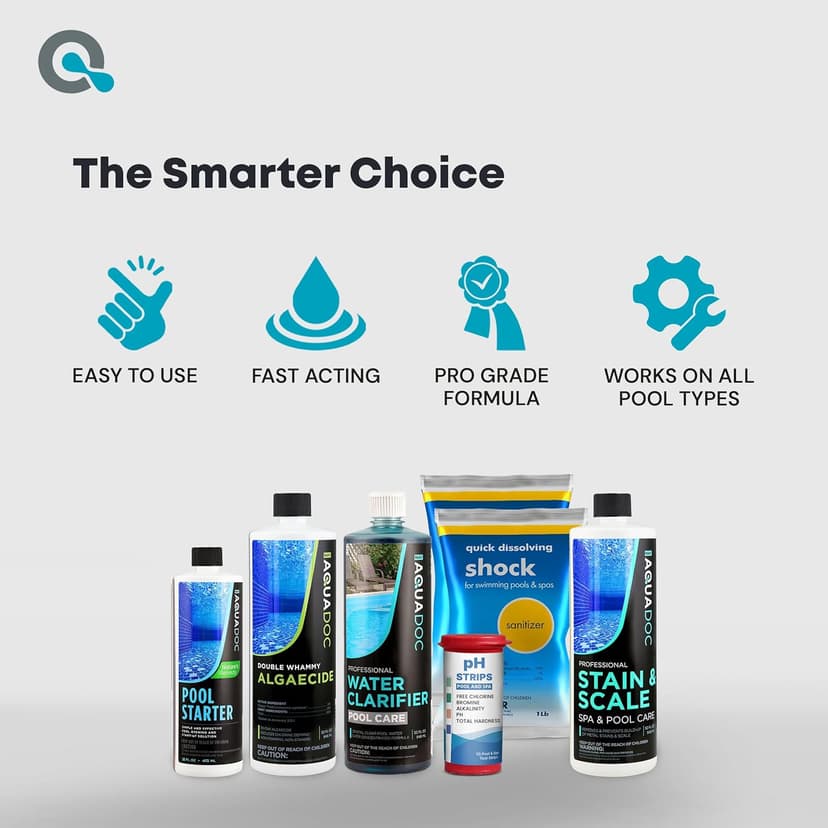 Pool Opening Kit - Pool Starter Kit for Inground Pool & Above Ground Pool Chemical Starter Kit to Open Your Pool - AquaDoc Pool Start Up Chemical Kit Designed for 15000 to 20000 Gallon Pool