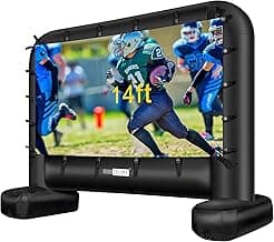 VIVOHOME 14 FT Inflatable Projector Screen for Outside, Blow Up Movie Screen Outdoor Use, Mega Large TV Screen with Carry Bag for Backyard, Tube Leg Support