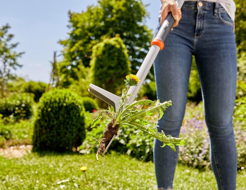 Gardena (03518 - Weed Puller Remover Tool, Heavy Duty Stand-Up Garden Hand Weeder, Easy Weed Removal, Built-in Ejector, Long Handle for Outdoor Use. Weeding Claw.