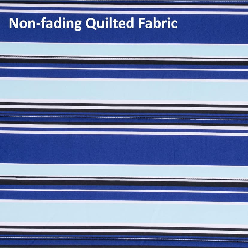 SUNCREAT Hammocks Quilted Fabric Hammock, Double Hammock with Spreader Bar, Soft Pillow, Max 475lbs Capacity, Blue Stripes
