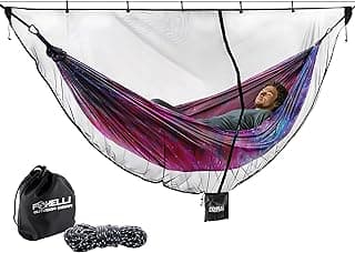 Foxelli XL Hammock Net – 12ft Net for Hammocks, Lightweight Portable Hammock Netting, Fast and Easy Set Up, Fits All Camping Hammocks