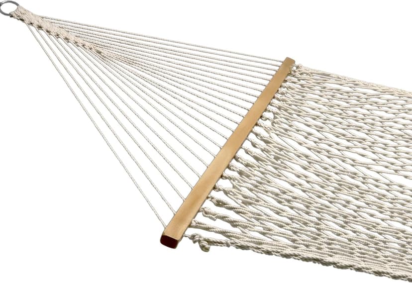 Sunnydaze Cotton Rope Double Hammock for Outside - 450-Pound Capacity Indoor or Outdoor Hammock with Spreader Bars - Natural