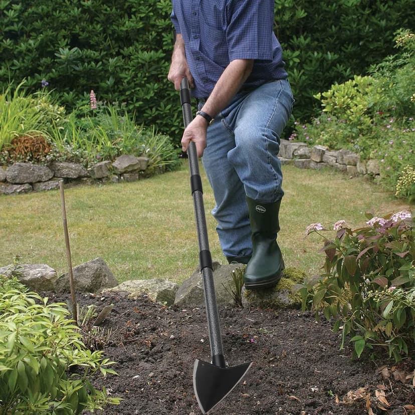 Hoe Garden Tool,60 Inch Garden Hoe Triangle Gardening Hoe with Sharp Blade for Digging,Weeding,Cutting and Loosing Soil,Adjustable Length Metal Handle(5 FT)