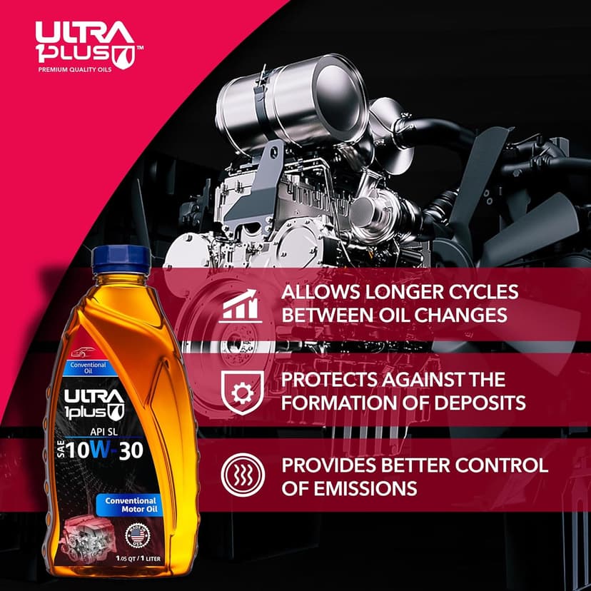 ULTRA 1PLUS SAE 10W-30 Conventional Motor Oil API SL - 1 QT
