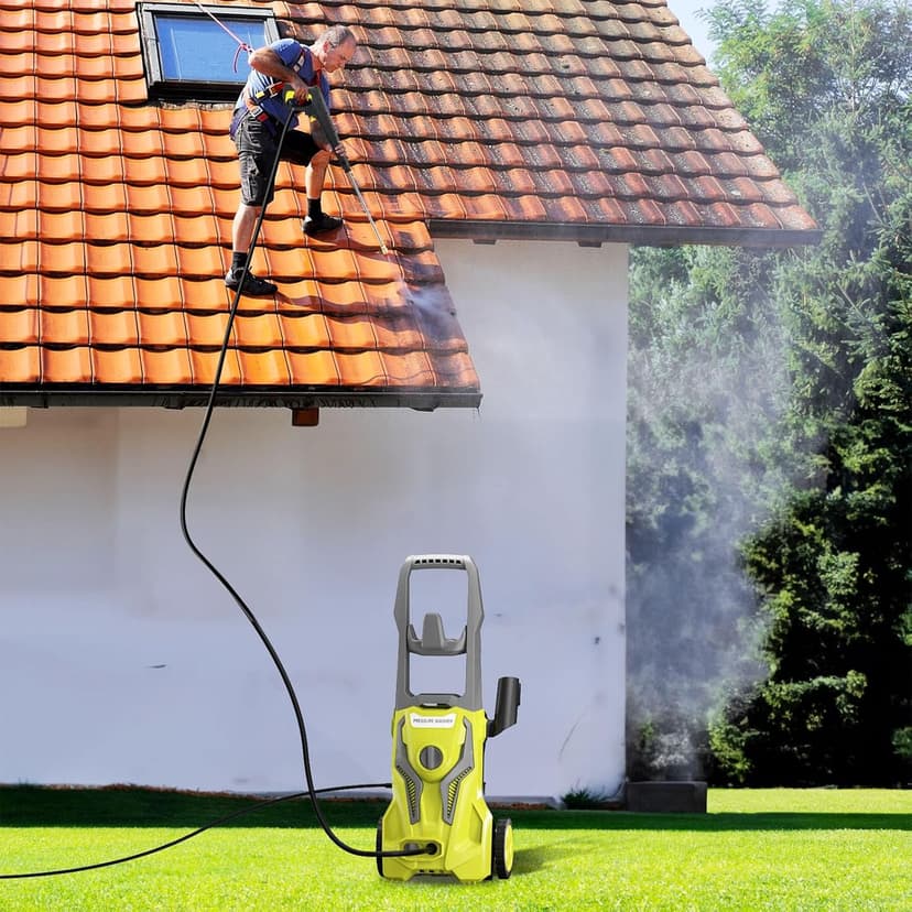 Power Washers Electric Powered - 4800PSImax 3.2GPM High Pressure Washer Car Cleaning Machine with Adjustable Spray Nozzle and Foam Cannon for Home Driveway Patio Deck, Olive Yellow