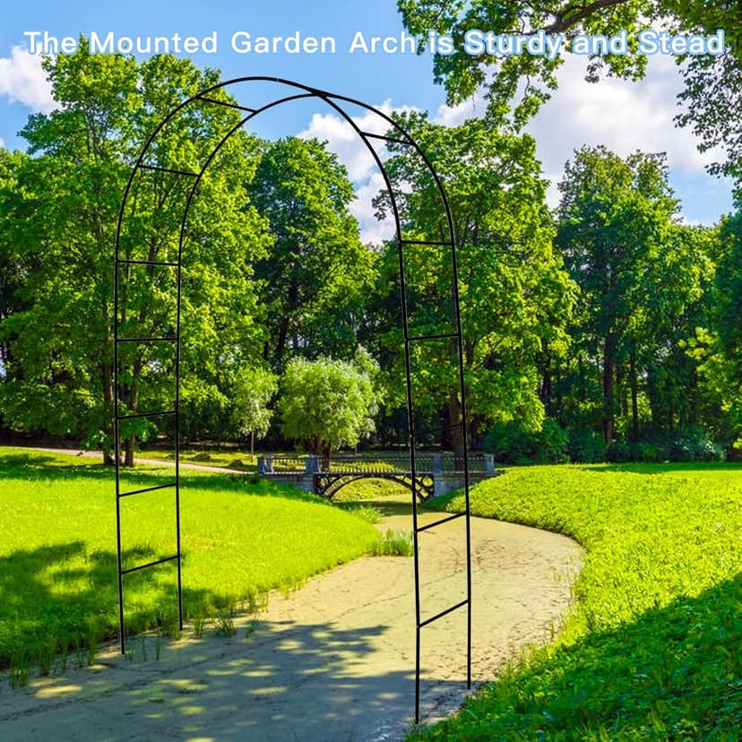 7.9 Ft H x 4.6 Ft W Metal Pergola Arbor, Easy to Assemble, for Various Climbing Plant Wedding Garden Arch Bridal Party Decoration Wide Arbor, 1 Pack