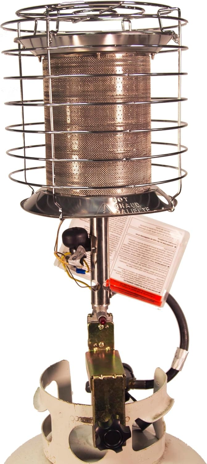Dura Heat TT-360 Propane(LP) 360 Degree Tank Top Heater, Length: 8.9in, Width: 8.9in, Height: 20.24in,Silver