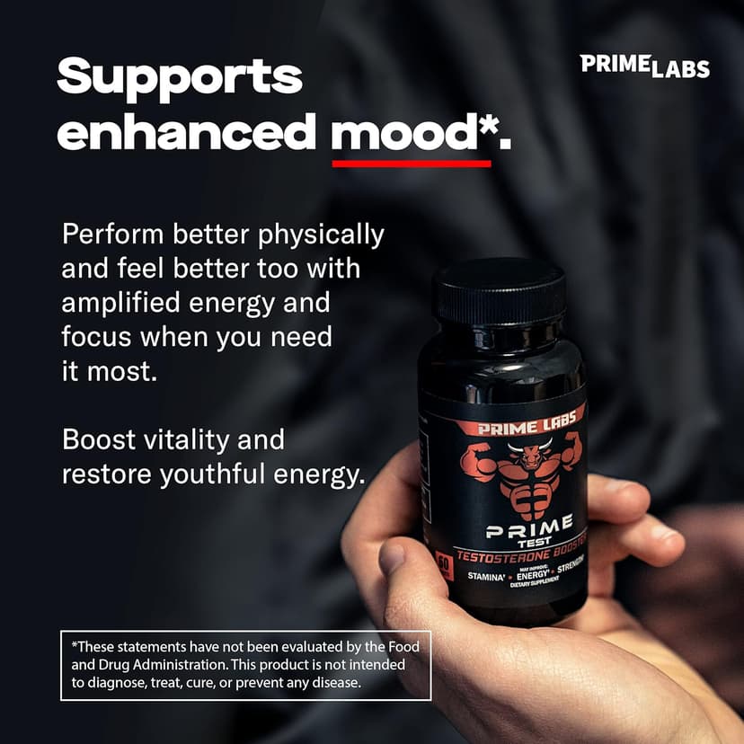 Prime Labs Men's Testosterone Booster - Stamina, Endurance, & Strength - 60 Caplets