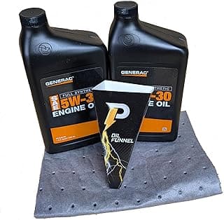 Generac 5W30 Full Synthetic Engine Oil Quart (Pack of 2) with Funnel