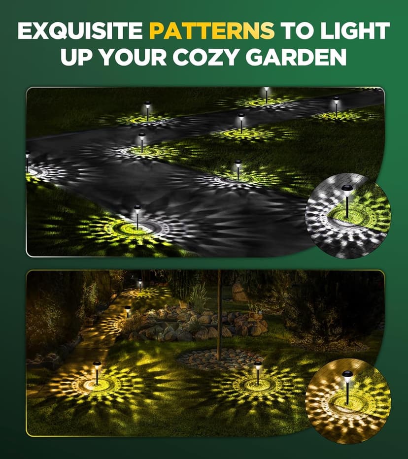 10 Pack Ultra Bright Solar Lights Outdoor Waterproof, from Dusk to Dawn Up to 12H Solar Light for Outside, Auto On/Off Solar Powered Garden Pathway Lights, Landscape Lighting (Cold White)