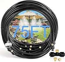 Bonviee Misters for Outside Patio, 75FT (23M) Patio Misting System, Outdoor Misters for Patio Cooling, 28 Brass Mist Nozzles, 3/4" Adapter, DIY Water Misters for Cooling Outdoor Garden Greenhouse