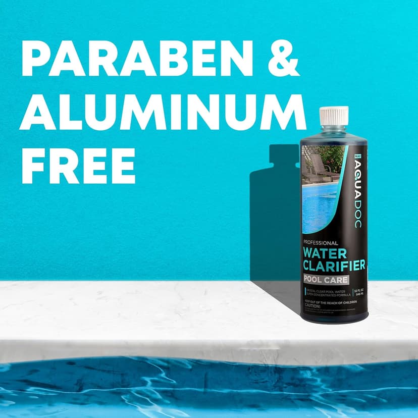 Pool Clarifier Liquid for Fast Acting Cloudy Water Treatment, Swimming Pool Water Clarifier Pool Owners Love, Use Our Clarifier to Keep Your Pool Clear - AquaDoc 32oz