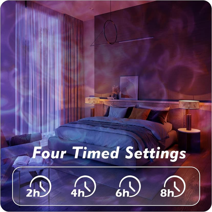 Hekation Christmas Halloween Outdoor Projector Lights, 15 Colors Water Wave Ocean Effect Night Light, Waterproof Yard Decorations With Remote and Timing