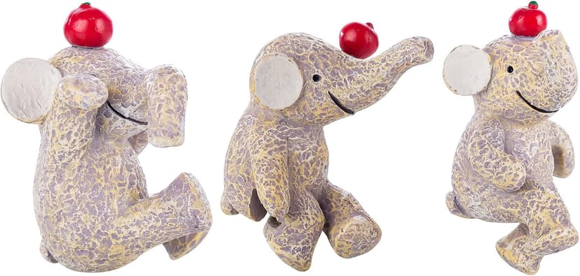Garden Statues Flowerpot Landscaping Tree-Hugger Fairy Plant Pot&Vase Hugger, Mini Decorative Climber Clingers (3Pack Elephant)
