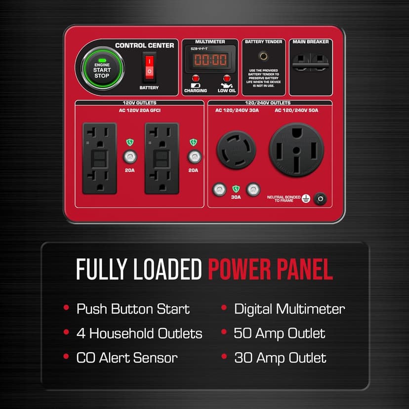 DS13000MX 13,000-Watt 500cc Dual Fuel Portable Generator