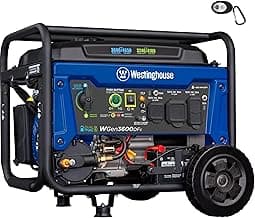Westinghouse 4650 Peak Watt Dual Fuel Portable Generator, Remote Electric Start with Auto Choke, RV Ready 30A Outlet, Gas & Propane Powered, CO Sensor