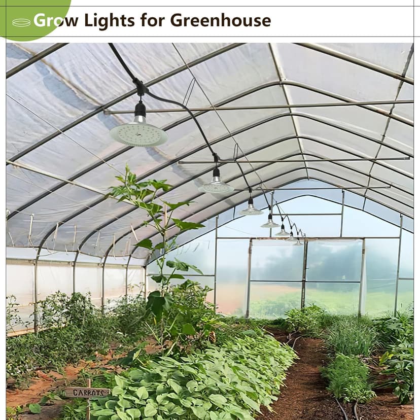 Espird Outdoor Grow Light, 6-Light Greenhouse String Grow Light, Waterproof Plant Growing Lamps, UL Certified LED Grow Lights for Greenhouse Garden, 21.3FT Full Spectrum Light for Veg Seedling Flower
