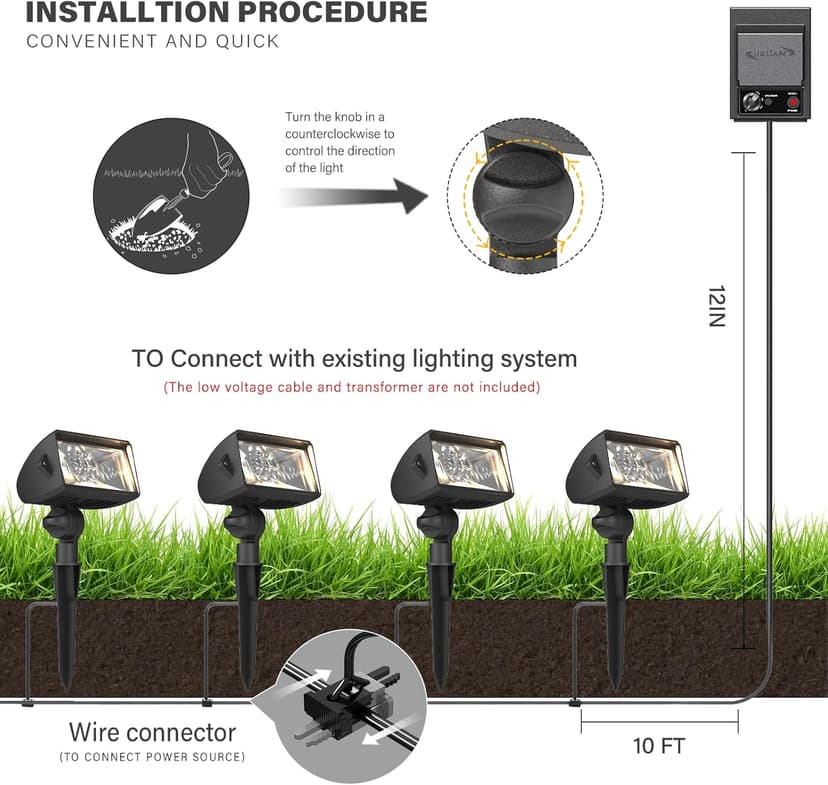 Malibu 18 Watt LED Low Voltage Landscape Floodlight with Optimal Range Wall Spotlights Waterproof Adjustable Light for Garden, Path, Lawn, Patios Security Flood Light 8401-4675-01
