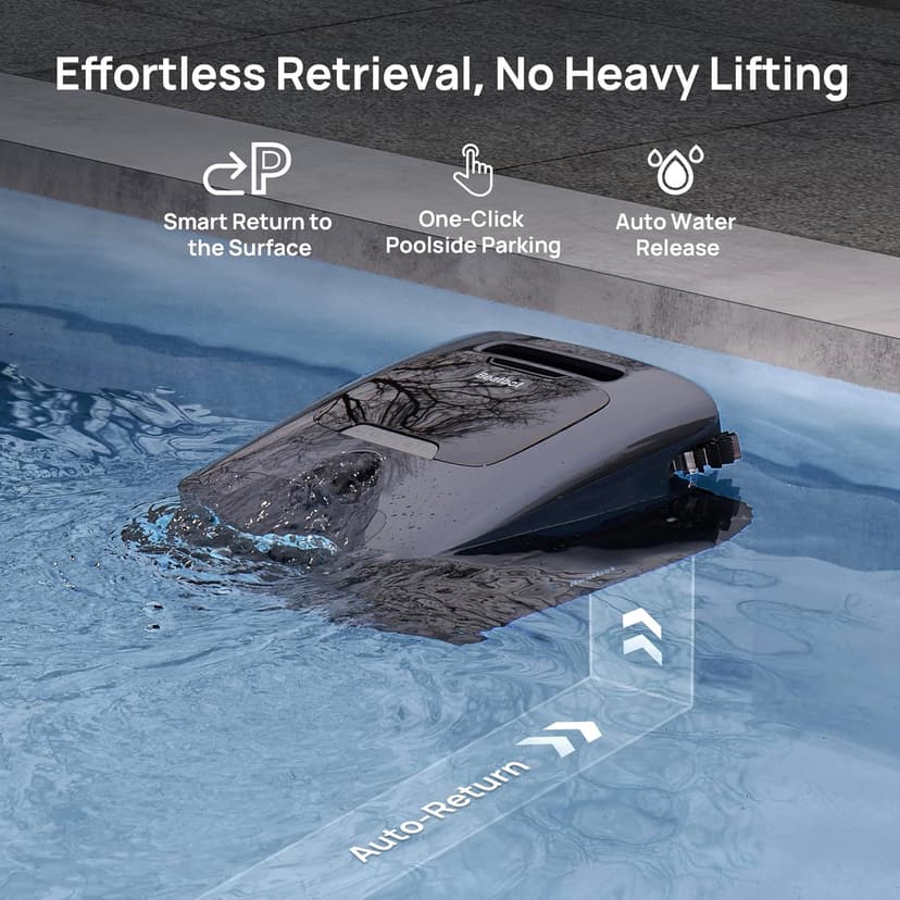 Beatbot AquaSense 2 Ultra Cordless Pool Vacuum Robot for Complex Pools, Pool Mapping with AI Camera, 5-in-1 Cleaning, Smart Surface Parking, Water Surface Cleaning, Water Clarification – Midnight Blue