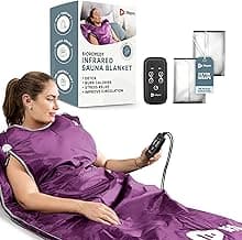 Lifepro BioRemedy Infrared Sauna Blanket - Portable Far Infrared Home Sauna for Detox, Tension, and Relaxation - Adjustable Temperature (86-158°F) - Includes Carry Bag & Detox Wraps