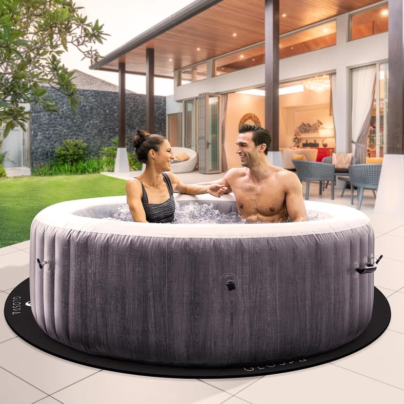 Hot Tub Mat for Inflatable Tub, 77'' Hot Tub Pad Foundation, 0.25in Thickened Eva Foam Padding Inflatable Outdoor Pool & Hot Tub Base Mats for Under Floor Protection & Heat Insulation