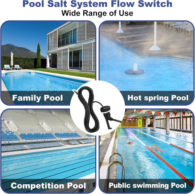 GLX-FLO-RP Flow Switch Assembly, Pool Flow Sensor Compatible with Goldline and Aquarite Salt Systems Pool Flow Switch with 15 ft. Cable