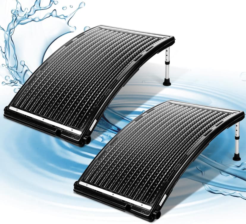 2025 Upgraded Solar Pool Heater with Adjustable Support Feet, Inground Pool Solar Heater, Above Ground Pool Heater, Solar Water Heater, Pool Heater for Above Ground Pool（2 Set）