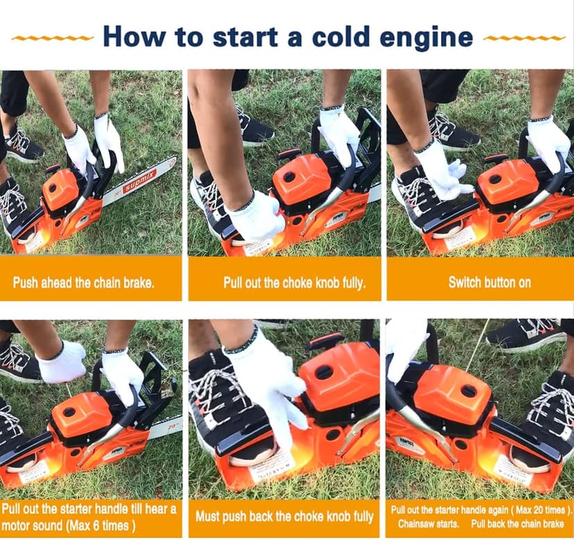 62cc Gas Chainsaw 20 Inch Gas Powered Chainsaws 2-Cycle Petrol Handheld Gasoline Chain Saw Power Saws for Cutting Wood Tree Trimming